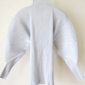 289☆ PLEATS PLEASE ISSEY MIYAKE プリーツプリーズ ドルマンスリーブ ハイネック 長袖 カットソー ブラウス 薄グレー 4の画像4