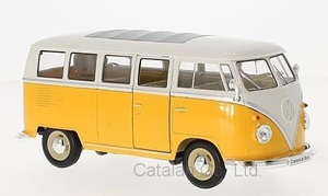 1/24 フォルクスワーゲン バス イエロー 黄色 白 ホワイト VW T1 Bus yellow white 1963 Welly 梱包サイズ60