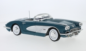 1/18 シヴォレー シボレー コルベット Motormax Chevrolet Corvette C1 dunkelturkis silver 1958 1:18 梱包サイズ100