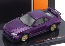 1/43 日産 ニッサン スカイライン IXO Nissan Skyline GT-R R34 customs metallic-purple RHD 2002 1:43 梱包60サイズ_画像2