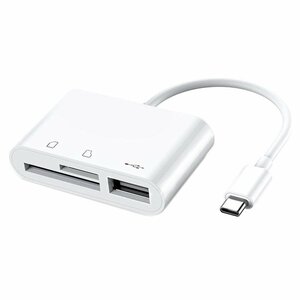 送料0円 3-IN-1 Card Reader USB Type C SD カードリーダー タイプC 3in1 OTGカメラアダプタ 双方向データ転送 PC 簡単 プラグ＆プレイ