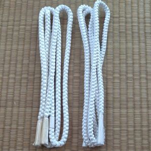 正絹 帯締め 丸組 白 2本セット