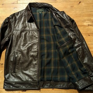 希少品 Filson Dawson heavy Leather Jacket フィルソン ドーソン ヘヴィー レザー ジャケット 本革 Lサイズの画像6