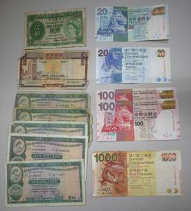13A 海外紙幣 外国紙幣福袋 ホンコン 香港 ほんこん HONG KONG DOLLAR 1296ドル 12枚 ＄ 紙幣 貨幣 1円から 