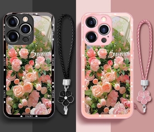 iPhone15 Plus保護ケース iPhone 15Plusカバー ローズフラワーデザインの女性向け保護ケース 美しさと耐久性を兼ね備えた環境に優しい製品