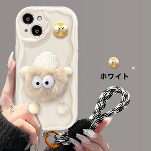 iPhone15用ケース iPhone15保護ケース 立体的なかわいいキャラクターが特徴！女性向けの秋冬用毛糸製品で全面保護