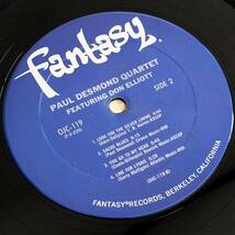 【OJC-119/F-3235】PAUL DESMOND QUARTET featuring DON ELLIOTT / FANTASY / シュリンク付 / US盤 / LP_画像6