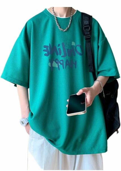 tシャツ メンズ 半袖 夏服 大きいサイズ 夏物 英字 吸汗速乾 汗染み防止 接触冷感 