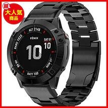 for GARMIN(ガーミン) ステンレス鋼の留め金 Fenix 超軽量チタンスチールストラップ 交換ベルト 7X 26mm / QuickFit 6X Ahayo_画像2