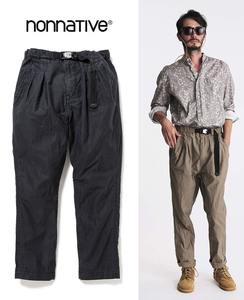  beautiful goods nonnative EXPLORER EASY PANTS COTTON COMPACT CORD WITH FIDLOCK BUCKLE black size 1 Easy pants spring summer 
