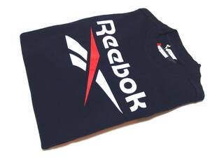 即決新品!!正規品Reebokロゴ入りトレーナーXO【Identity Logo】タグ付きリーボックパイル地スウェット☆NAVY×WHITE×REDクルースウェット