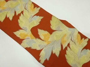 ys6958362; 菊の葉模様織り出し名古屋帯（着用可）【アンティーク】【着】
