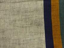 ys6930792; 綿紬縞模様織出し全通袋帯（材料）【アンティーク】【着】_画像8