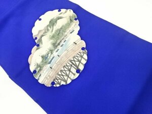 Art hand Auction ys6932480; Shiose handgemalte Schneeflocken mit Bergketten, Brücken und Landschaftsmuster Nagoya Obi [tragen], Band, Nagoya Obi, Fertig
