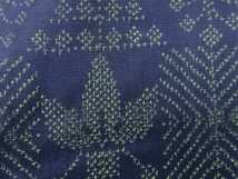 ys6959707; 抽象花模様織り出し手織り紬着物【リサイクル】【着】_画像6