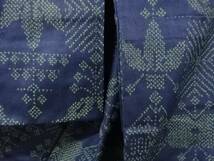 ys6959707; 抽象花模様織り出し手織り紬着物【リサイクル】【着】_画像8
