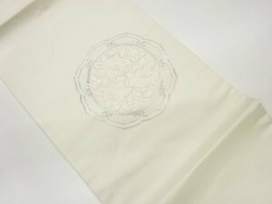 ys6932950; 銀駒刺繍鏡裏に花々模様開き名古屋帯（額縁仕立て）【着】