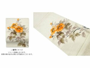 ys6964089; 作家物　ふくれ織手描き花に枝葉模様袋帯【着】