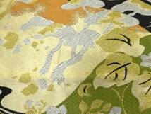 ys6970448; 遠山に万寿菊・桐・松模様織り出し袋帯（材料）【アンティーク】【着】_画像4