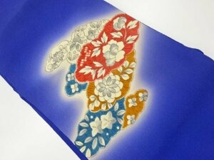 Art hand Auction ys6940243; 縮緬地手描き雲に花々模様名古屋帯【着】, 帯, なごや帯, 仕立て上がり