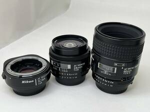 【M59】Nikon AF NIKKOR 24mm 1:2.8 レンズ AF MICRO NIKKOR 60mm 1:2.8D レンズ TC-16A 1.6× テレコン付き 中古 動作品