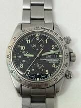 【M11】FORTIS 630.22.141 CHRONOGRAPH AT 黒文字盤 デイデイト 動作品 訳アリ ジャンク品扱い 腕時計_画像1