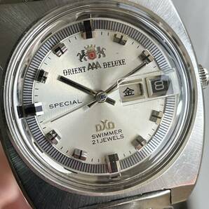 【M4】貴重 ORIENT AAA DELUXE SPECIAL SWIMMER 21石 SS F349-13270 自動巻き メンズ腕時計 稼働品の画像2