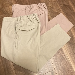 デヴォレ インチピット DEVORE LEISURE CHINO 製品染めコットンポプリン1プリーツシャーリングパンツ ダスティピンク サンドベージュの画像1