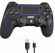 ps4コントローラー　簡単接続　ワイヤレス　多機能　二重振動　Bluetooth ワイヤレスコントローラー タッチパッド ブラック_画像1