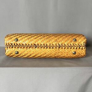 ★１円スタート★かごバッグ 編み編み 籠 イエローゴールド ハンドバッグ MADE IN ITALY イタリア製の画像5