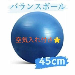 空気入れ付き　バランスボール ジム ヨガ フィットネス ブルー ピンク パープル グリーン 体幹トレーニング 45cm
