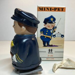 (新品未使用品) デッドストック 当時物 TOMY MINIPET トミー ミニペット POLICE MAN ポリスマン ビンテージ Japan 昭和レトロ ブリキ 警察の画像2