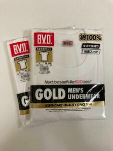 BVDゴールドメンズアンダーウェア　丸首半袖Tシャツ2枚組　サイズL胸囲96〜104cm 未使用未開封　富士紡ホールディングス