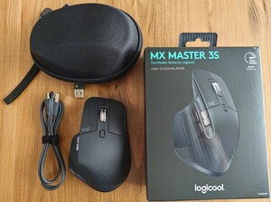 ロジクール MX MASTER 3S MX2300 ワイヤレス マウス 静音 （中古品） + ケース（中古品）のセット