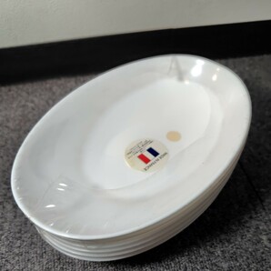 未使用★未開封★6枚セット★ヤマザキ春のパン祭り2003年 白いお皿 カレー皿 フランス製 強化ガラス 楕円形の画像6