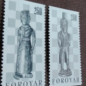 フェロー諸島 1983.5.2 チェスの駒 2完 デンマーク自治領 未使用糊なしの画像5
