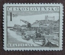 チェコスロバキア　1952 ブラチスラバ　港　1種　船　未使用糊あり_画像1