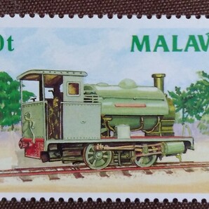 マラウイ 1987.5.25 鉄道 4完 蒸気機関車 交通 列車 未使用糊ありの画像3
