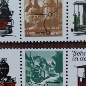 東ドイツ 1980.11.25 狭軌鉄道 1次 4完（2種連刷×2） 蒸気機関車 客車 運搬 交通 汽車 列車 未使用糊ありの画像4