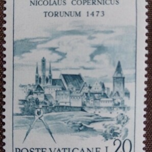 バチカン 1973 コペルニクス生誕500年 4完 未使用糊あり 天文学者 天動説 科学 の画像3