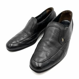 E ＊ スイス製 '高級感溢れる' BALLY バリー 本革 ローファー 革靴 スリッポン 6E 24.5~25cm メンズ 紳士靴 シューズ BLACK