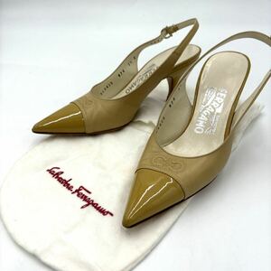 L＊ 良品 保存袋付き 高級婦人靴 Salvatore Ferragamo サルヴァトーレフェラガモ / ガンチーニ ミュール パンプス 3.5C 20.5cm サンダル