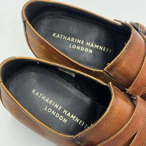 G☆ 人気モデル!! '洗練されたデザイン' KATHARINE HAMNETT LONDON キャサリンハムネット 本革 ベルトデザイン ビジネスシューズ 革靴 25cmの画像8