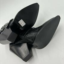 C ＊ 良品 イタリア製 '高級感溢れる' PINKO ピンコ 本革 クロコ型押し ミドル ヒール ブーツ 革靴 ブーティー EU39 24.5cm レディース_画像7
