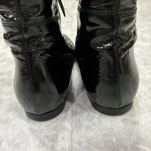 F ＊ イタリア製 '高級感溢れる' miu miu ミュウミュウ 本革 ロング ブーツ 革靴 EU39 24.5cm レディース 婦人靴 シューズ BLACK_画像5