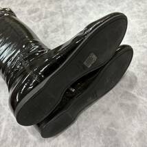 F ＊ イタリア製 '高級感溢れる' miu miu ミュウミュウ 本革 ロング ブーツ 革靴 EU39 24.5cm レディース 婦人靴 シューズ BLACK_画像8