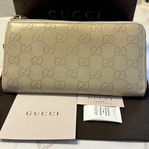 新品同様！ グッチ GUCCI 財布 長財布 シマレザー　L字ファスナー