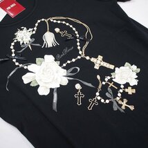 【未着用】ピンクハウス 黒 アクセサリーpt. 半袖 カットソー/Lサイズ/定価16500円/2022SSコレ/日本製/送料無料/D21-261_画像2