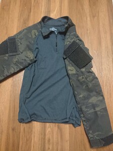 実物TRU-SPEC コンバットシャツ マルチカムブラック Sサイズ マルチカムサバゲ ミリタリー 