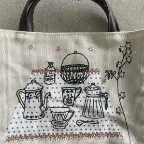 刺繍ミニトートバッグ トートバッグ ちょこっとバッグ ハンドバック ハンドメイド の画像2